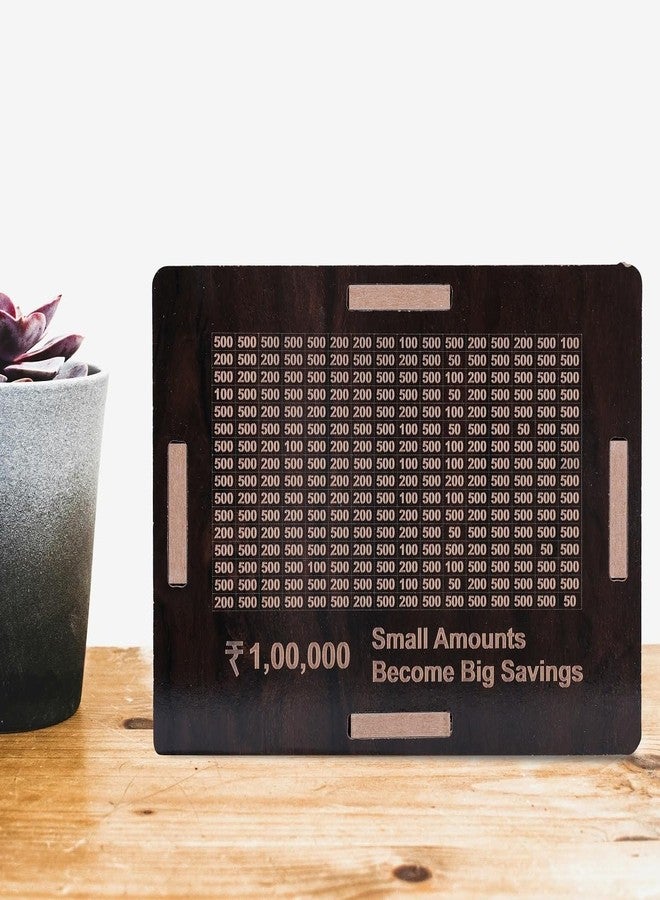 nexat Wooden Piggy Bank for Kids & Adults, Coin Box with Carved Design, Savings Box, Mini Bank, Donation Box, Smart Money Box, Wooden Coin Box, Money Saver, Piggy Bank with Numbers (12) - Image 5